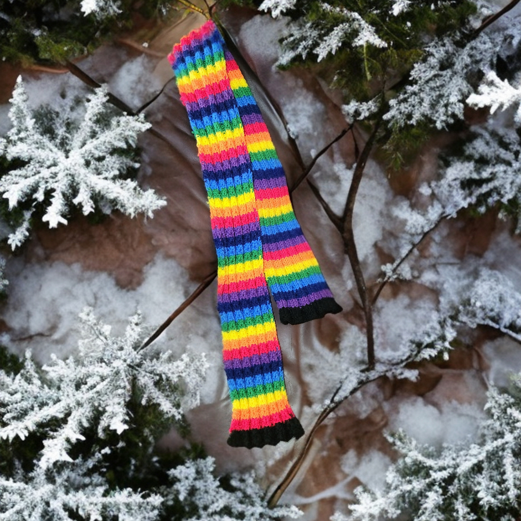 Rainbow Tweed Cable Scarf Knitting Pattern: Beginner-Friendly (PDF Pattern)