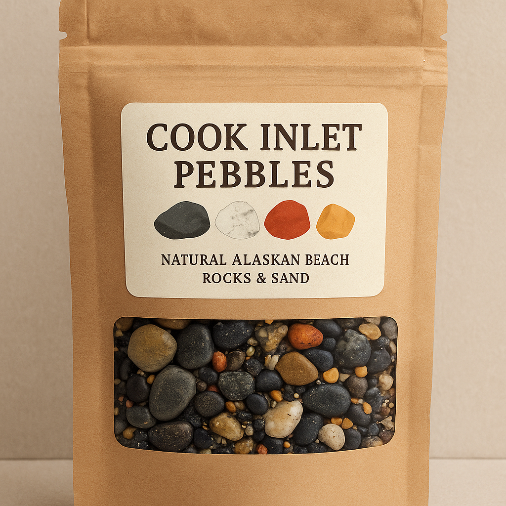 Alaskan Pebble & Sand Mix – Natural Alaskan Beach Rocks and Jasper, Chert, Basalt Pebbles
